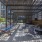 Outdoor seating with hammocks and TV